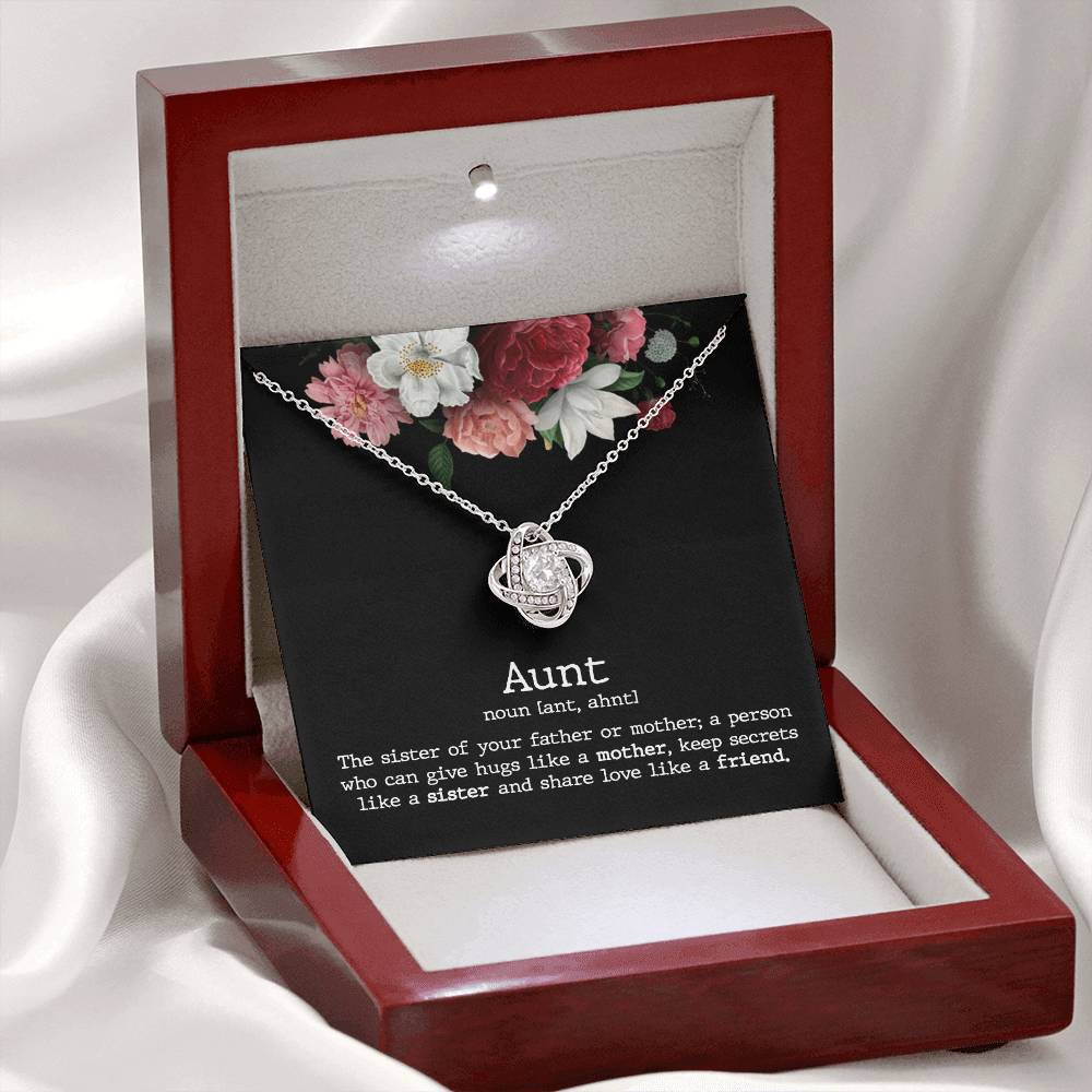 Aunt Love Knot Necklace Gift From Niece Aunt Gifts Necklace for Auntie Gifts Jewelry for Aunt Birthday Gifts Best Aunt Ever Aunt Necklace from Niece Aunt and Niece Necklace to My Aunt Jewelry Gifts