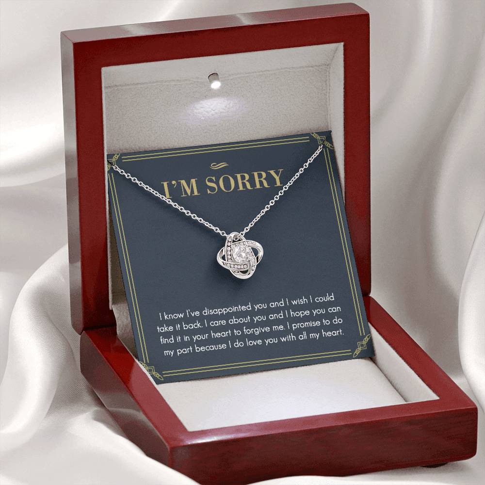 I'm Sorry Gift Necklace For Her, For Girlfriend, Soulmate, Please Forgive Me Gift Necklace, I'm Sorry Love Knot Necklace From Boyfriend, Husband - Love Knot Pendant Gift For Girlfriend, Soulmate