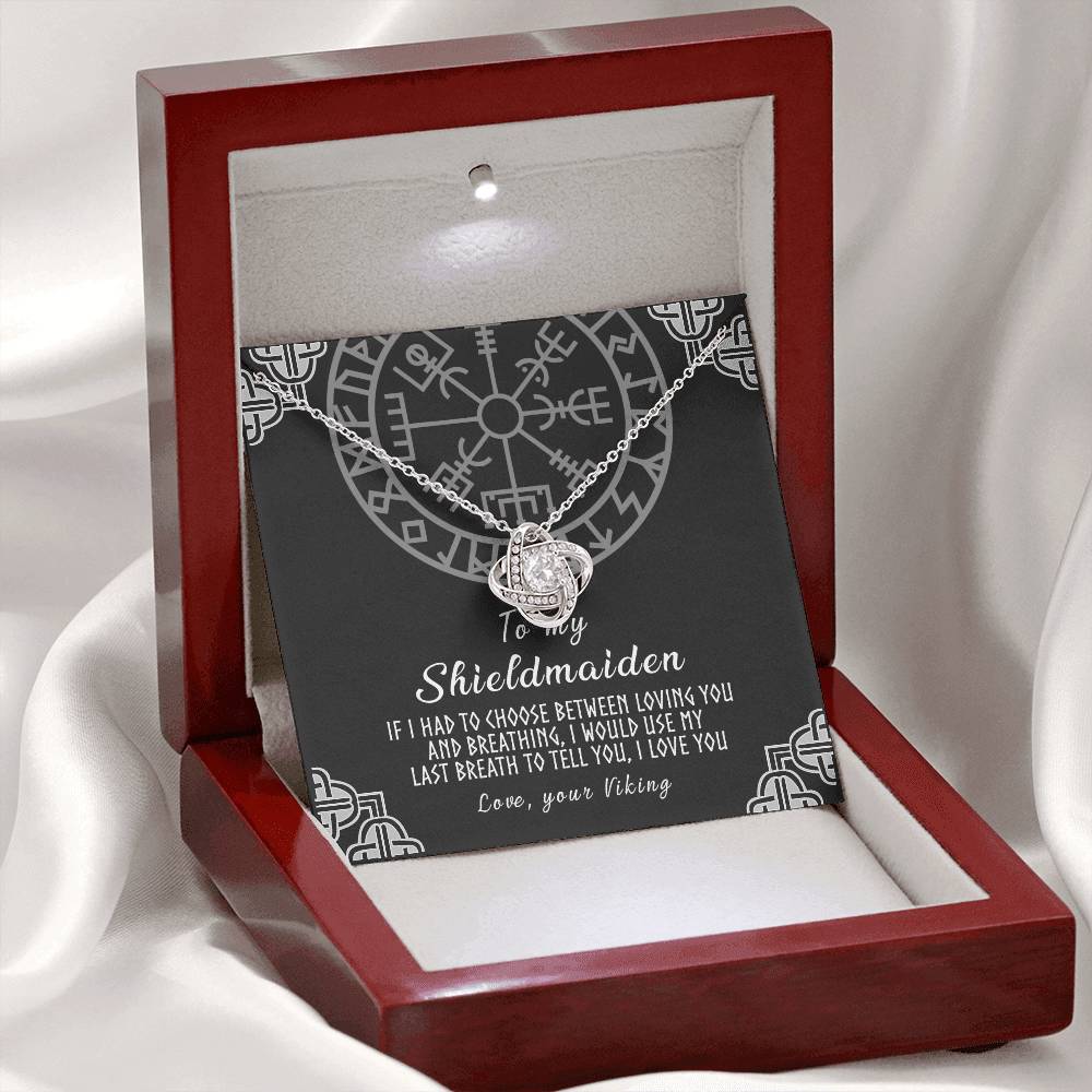 Personalized Gift Necklace, To My Shieldmaiden Necklace From Viking, Jewelry Gift For Women, Wife Gift Necklace Girlfriend Pendant Gift On Christmas, Valentine Day, Anniversary Customized Card Gift