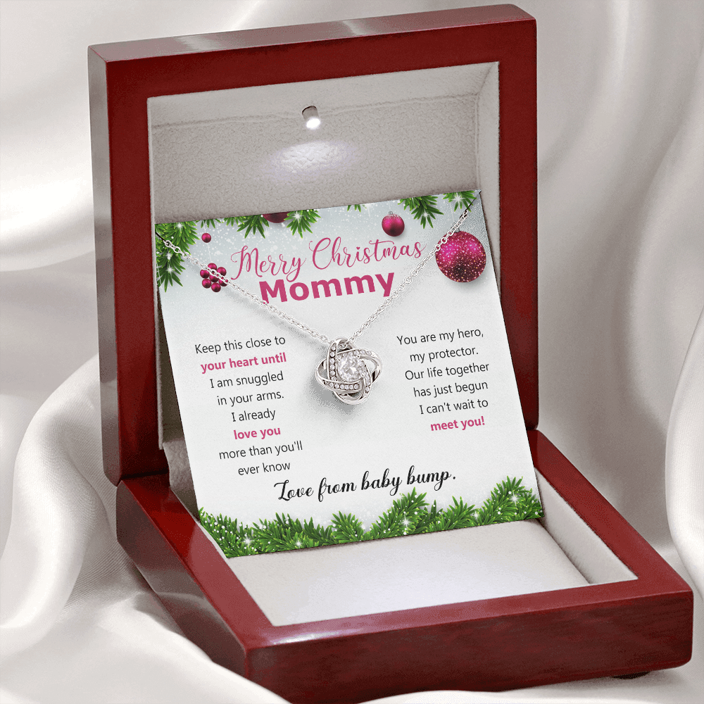Mommy To Be Merry Christmas Present Necklace From Baby Bump First time mommy