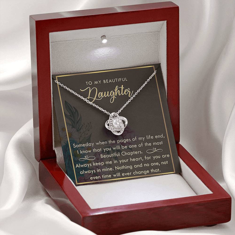 To My Daughter Gifts Necklace from Mom, Mother To Daughter Necklace, Mother Daughter Necklace Gift For Daughter, My Daughter Jewelry from Mommy Gift On Birthday Graduation Gift Box and Message Card