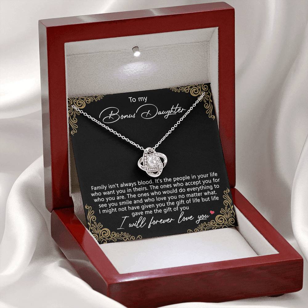 Bonus Daughter Gifts Necklace - To My Bonus Daughter Gifts From Stepmom, Adopted Daughter Necklace, Step Daughter Gifts, To My Daughter Necklace From Mom Jewelry Gift For Girls, Bonus Daughter