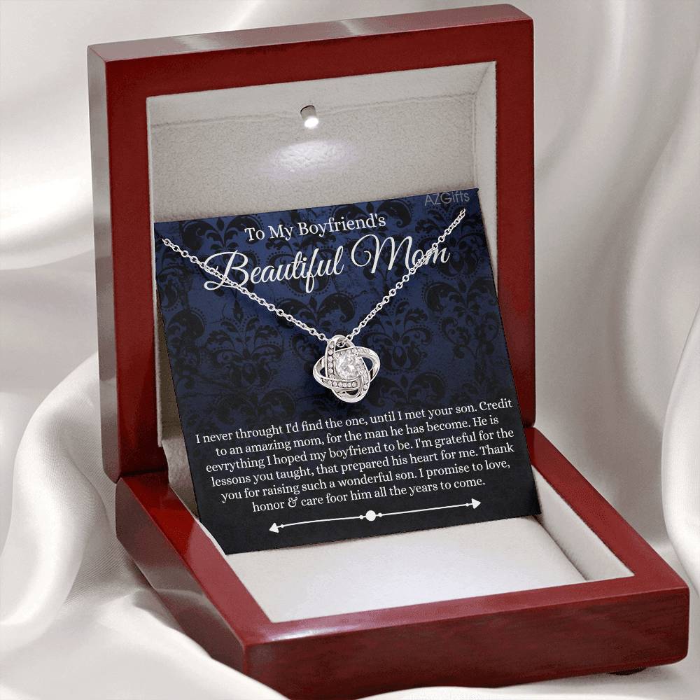 To My Boyfriend's Mom Necklace From Girlfriends, With Message Card And Box Gift For Boyfriends Mom Gift Necklace, Presents for Mom Necklace for Women, Mother's Day Necklace For Her On Mothers Day