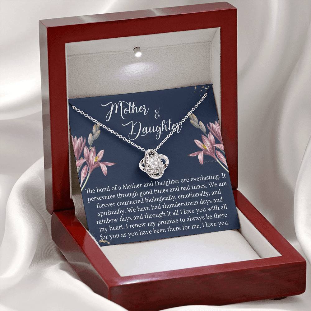 Mother And Daughter Gift Necklace - To My Mother Love Knot Necklace Gift From Daughter, Bond Of A Mother And Daughter Gift Necklace For Mom, Jewelry Gift For Women, Mother, Birthday Gift For Mom