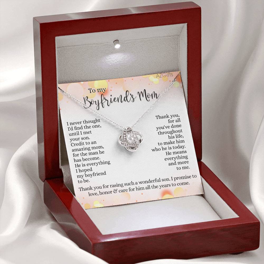 To My Boyfriends Mom Necklace From Girlfriend, Mother's Day Necklace Gift for Bf Mom, Presents for Mom Necklace for Women, Boyfriend's Mom Gift Necklace On Birthday Gift Anniversary, Christmas