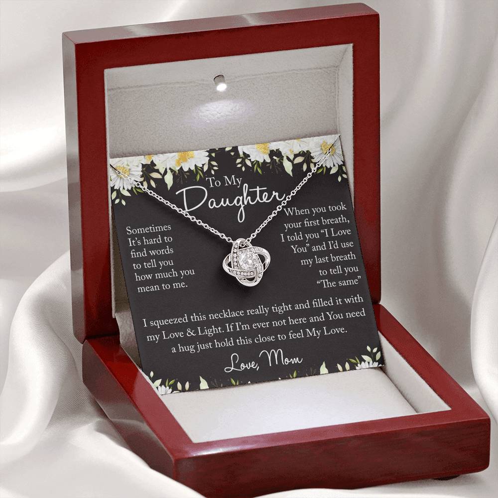 To My Daughter Necklace from Mom, Mother And Daughter Sterling Steel Necklace Gifts from Mom, Necklace for Daughter Birthday Gift Graduation Gifts from Mother To Daughter Jewelry Gift for Girls