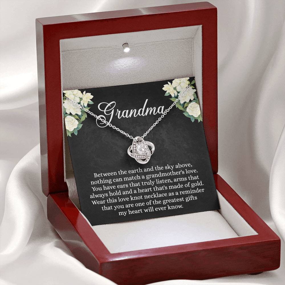 To My Grandma Gift Necklace, Mother's Day Necklace, Grandma Love Knot Necklace, Gift Jewelry For Women, Grandmother Gift Necklace, Nana Gift From Grandchildren, This Love Knot Necklace As A Reminder