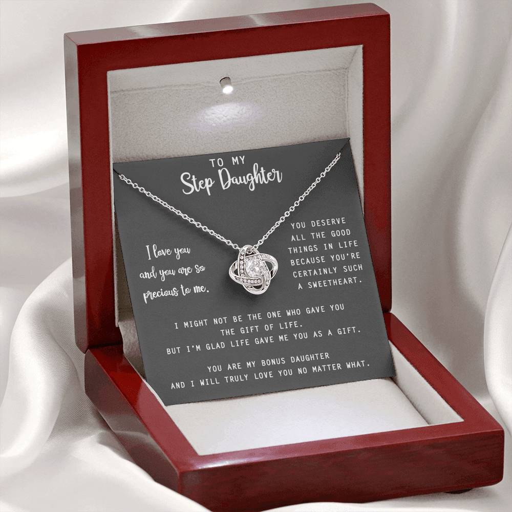 Bonus Daughter Gifts Necklace- Stepdaughter Gift From Stepmom, Daughter Necklace From Unbiological Mom, Step Daughter Gifts From Stepmom, To My Stepdaughter Necklace On Your Graduation Day Necklace