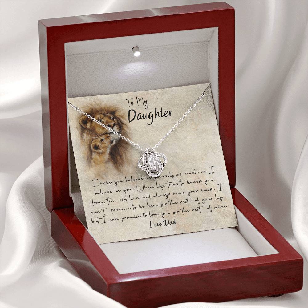 Lion To My Daughter Gift Necklace I Hope You Believe in Yourself Pendant, Dad and Daughter Necklace, Lion Daughter Gift Pendant Necklaces styles Jewelry Gift For Girls, Little Girl Necklace