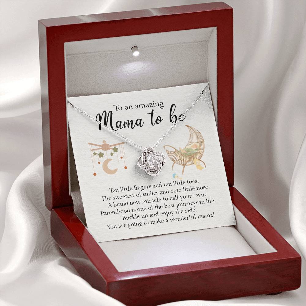 To An Mama To Be Gift Necklace, To An Amazing Mama To Be Love Knot Necklace For New Mom Expecting Mom Mother's Day Gift Idea Necklace For New Mom, Mama To Be Gift Necklace Jewelry Gift for Women