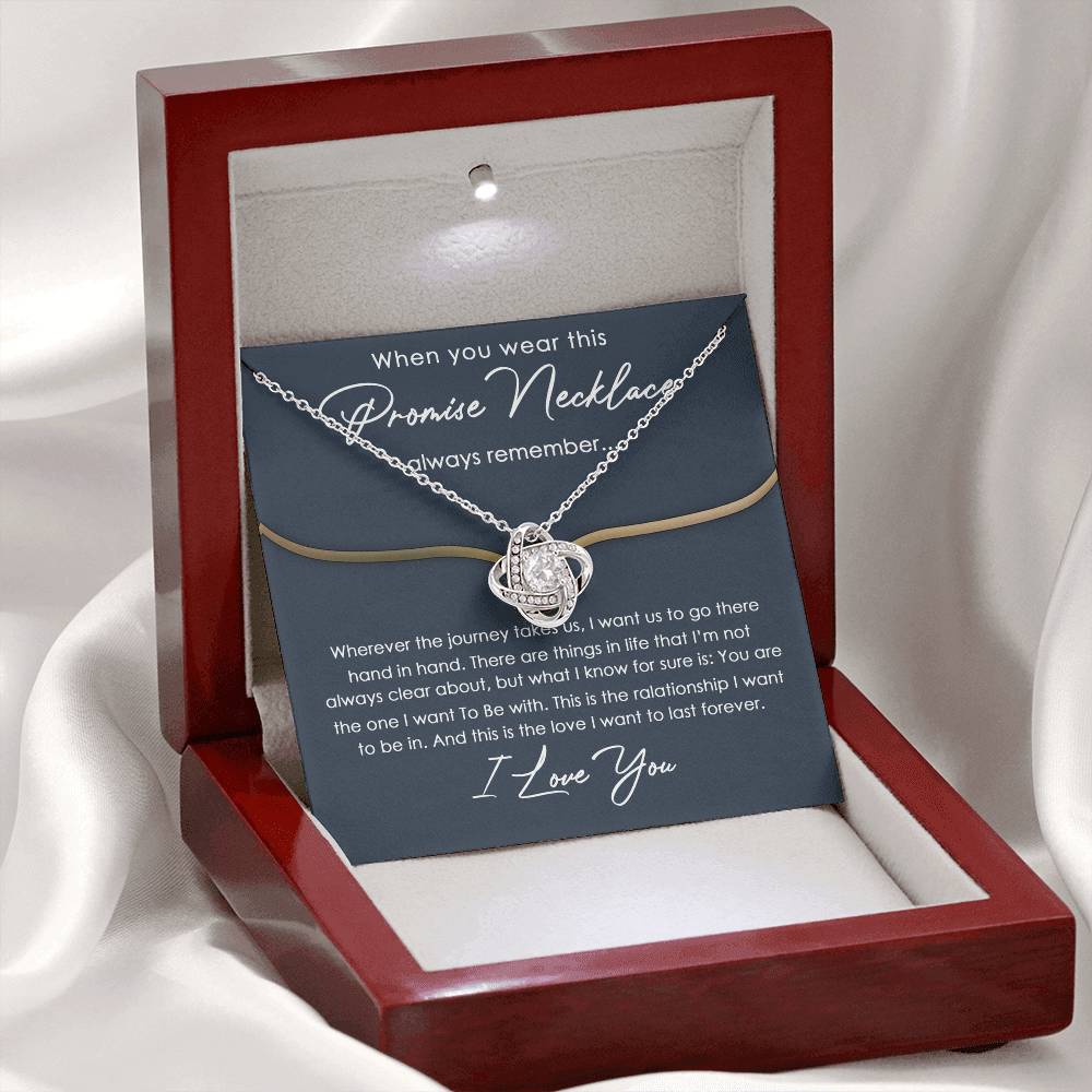 To My Girlfriend Love Knot Necklace With Message Card And Gift Box From Boyfriend, Husband, Girlfriend Gift Necklace - Jewelry Gift For Girls, Love Knot Pendant Gift For Girlfriend, Soulmate