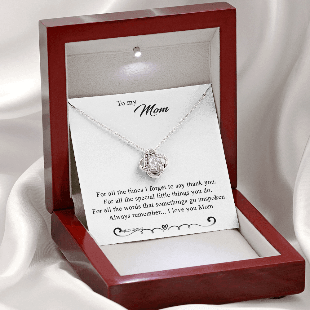 To My Mom Love Knot Necklace Special Gift Birthday Mothers Day Gift For Mom