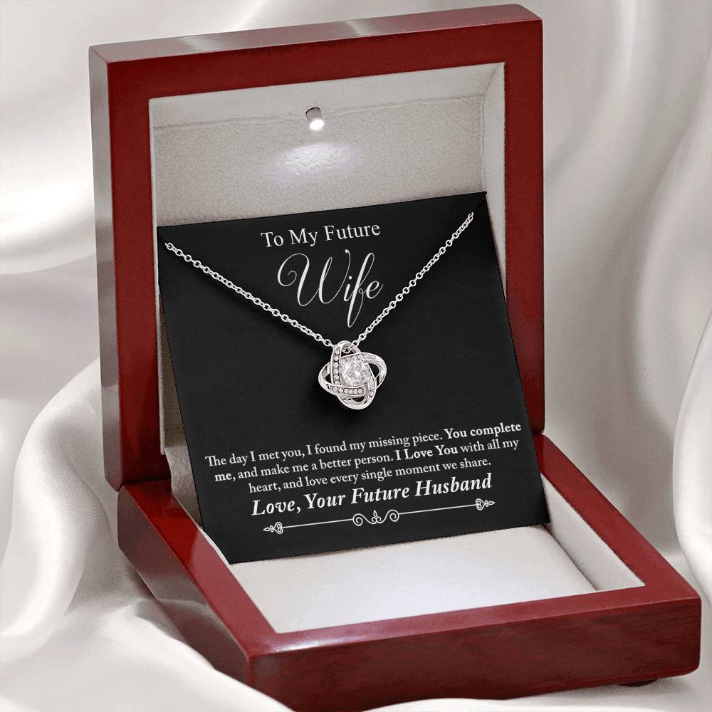 To My Future Wife Love Knots Necklace From Husband, Birthday Gift For Wife, Soulmate Gift Pendant Fiance Gift Necklace, Husband To Future Wife Gift Love Knot Pendant, Future Wife Gift Necklace