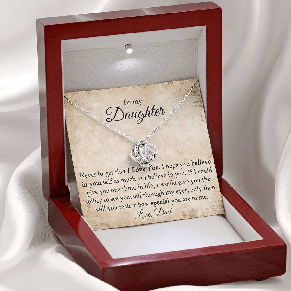 To My Daughter Necklace from Dad Daughter Necklaces Gift from Dad Father Sterling Steel Necklace Jewelry for Daughter Inspirational Gifts for Daughter on Christmas Birthday Graduation Gift