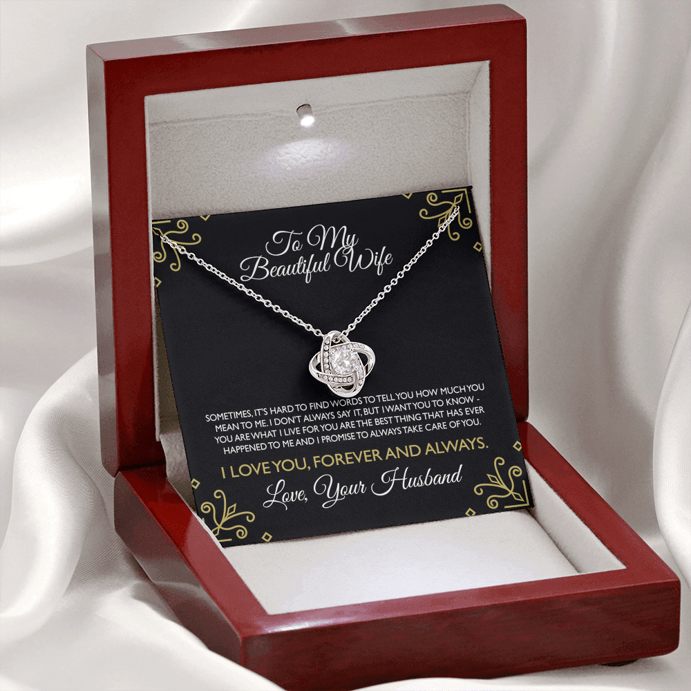Gifts For Wife Romantic Necklace, Wife Gift Necklace Ideas, To My Smoking Hot Wife Necklace From Men, Message Card and Gift Box For Wife, To My Beautiful Wife Necklace From Husband To Wife