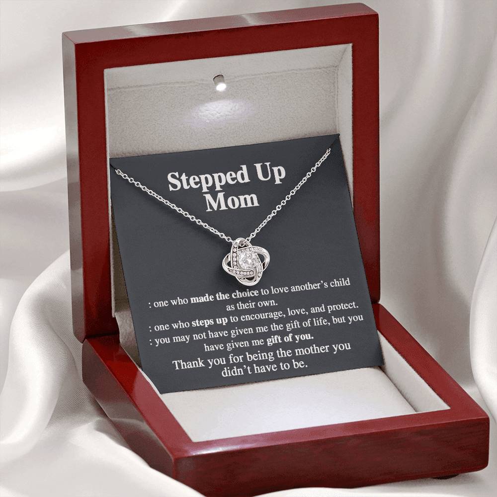 Stepped Mom Necklace, To My Steooed Up Mom Necklace Gift From Daugter, Stepped Up Mom Gift Necklace, Step Up Mommy Necklace To Daughter, Step Mom Jewelry Gift On Birthday, Mother's Day Necklace Gift