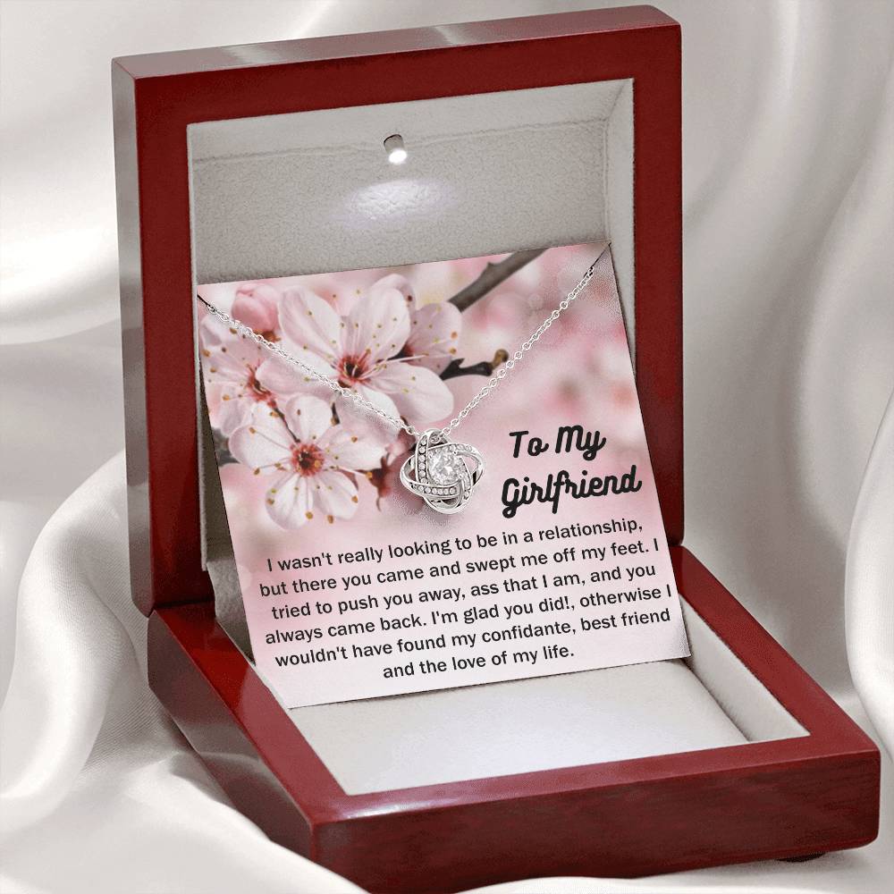 To My Girlfriend Gift Necklace Gift For Girlfriend Christmas Gift for Girlfriend From Boyfriend, Husband, Girlfriend Gift Necklace - Jewelry Gift For Girls, Love Knot Pendant Gift For Girlfriend