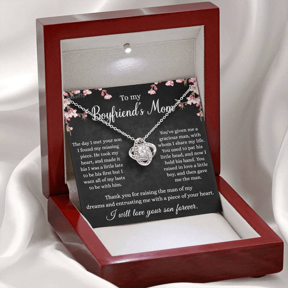 To My Boyfriend's Mom Necklace From Girlfriend, With Message Card And Box Gift For Her, Boyfriends Mom Gift Necklace, Gift for Bf Mom, Mothers Day Necklace For Boyfriends Mom From Girlfriend