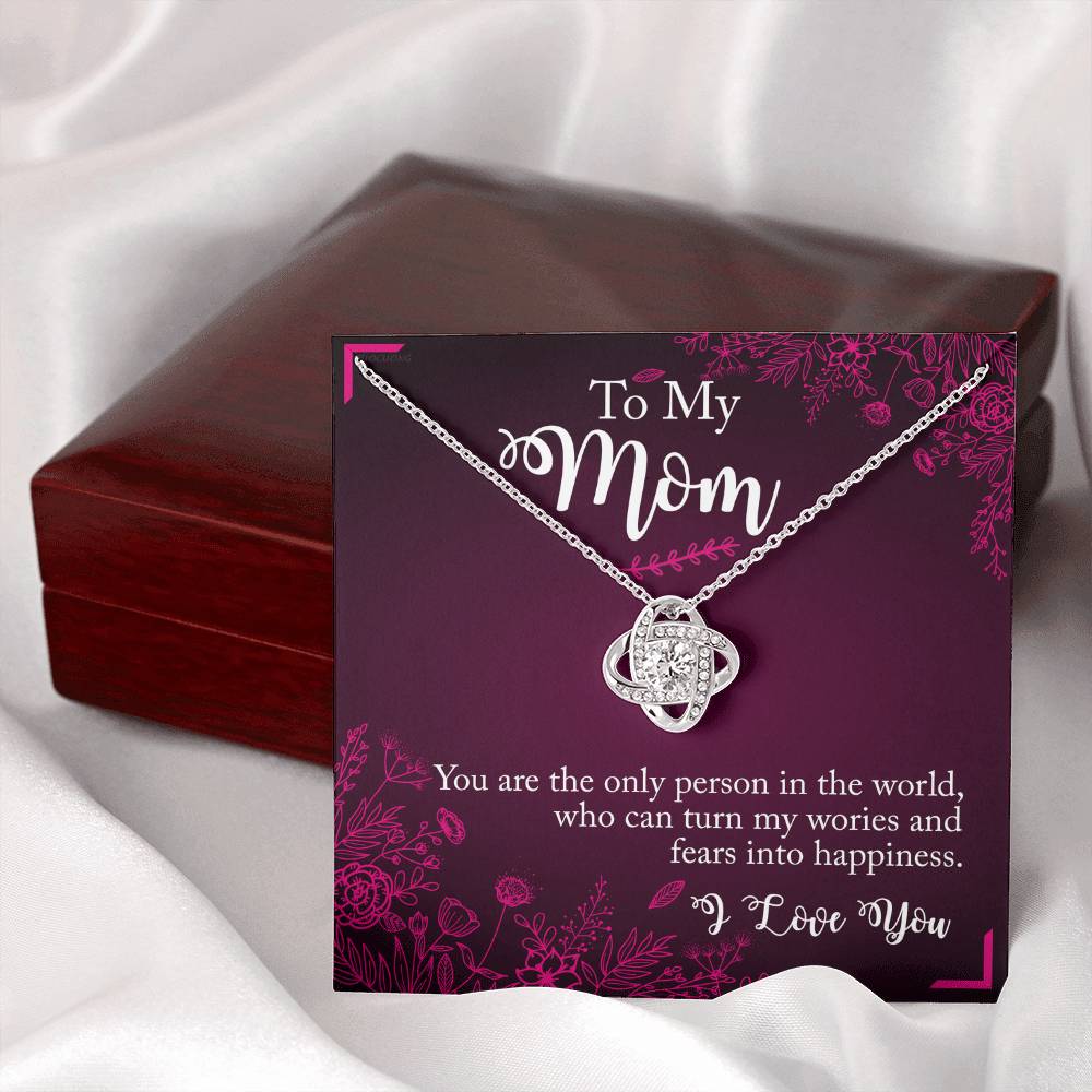To My Mom Necklace From Daughter, You Are The Only Person Necklace Gift For Mom, Mother And Daughter Love Knot Necklace, Mom Gift Necklace On Birthday Gift, Anniversary Pendant Gift For Mom Jewelry