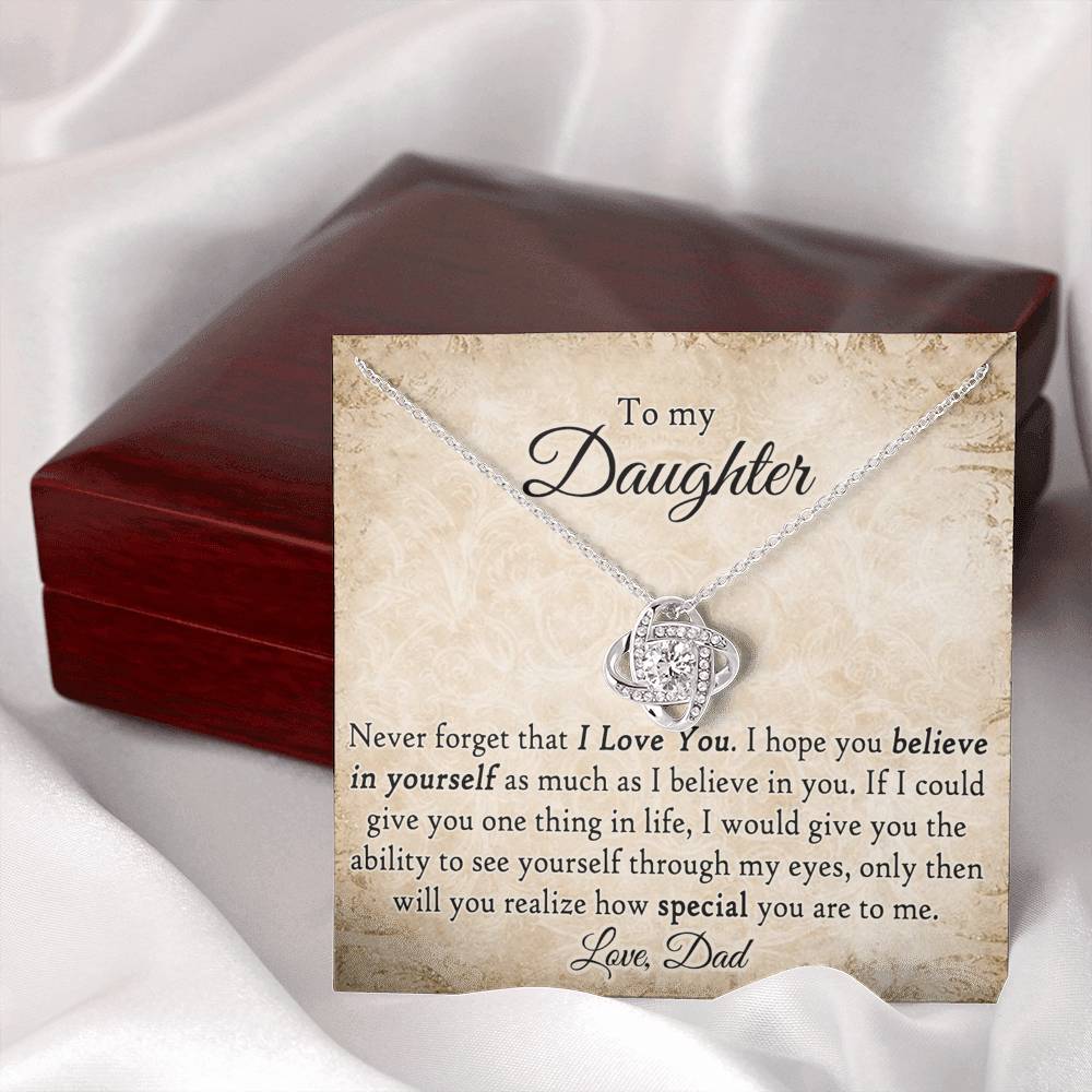 To My Daughter Necklace from Dad Daughter Necklaces Gift from Dad Father Sterling Steel Necklace Jewelry for Daughter Inspirational Gifts for Daughter on Christmas Birthday Graduation Gift