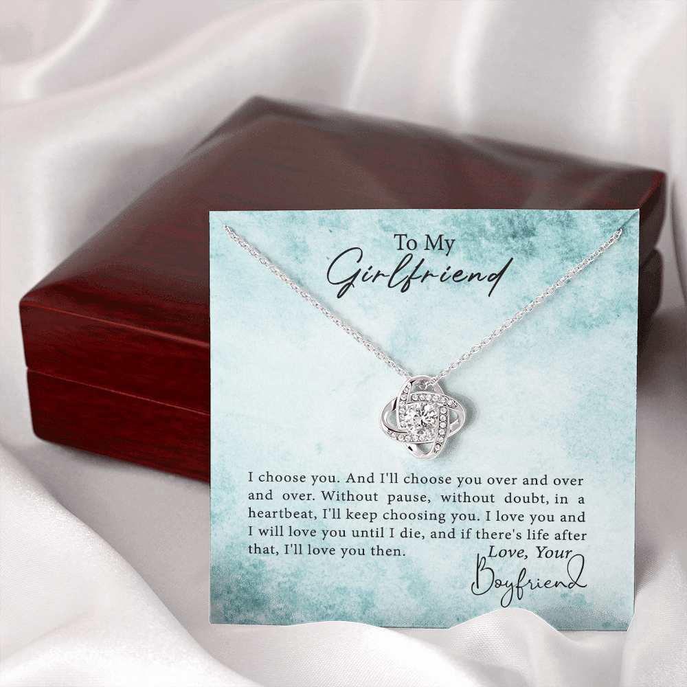 To My Girlfriend Necklace From Boyfriend, Husband, Gift Necklace For Girlfriend I Love You Then - Love Knot Pendant Gift For Girlfriend, Soulmate Necklace To Girlfriend Jewelry Gift For Girls