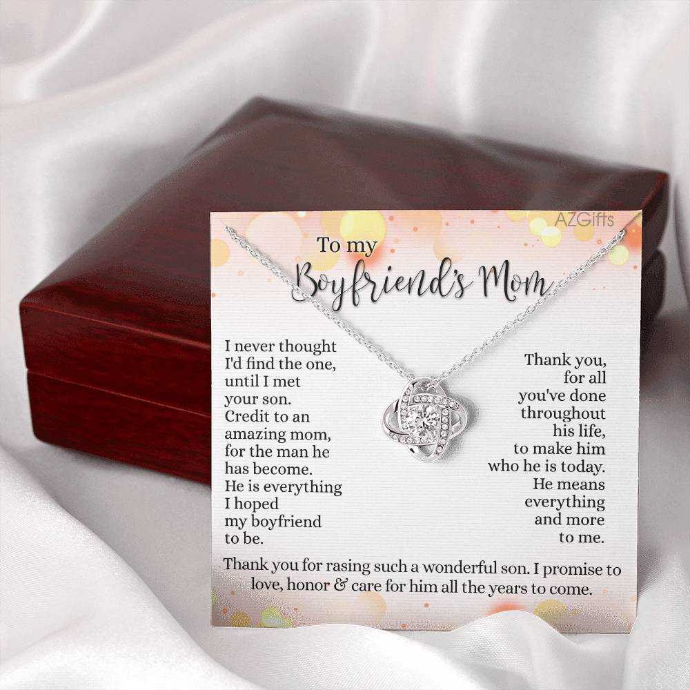 To My Boyfriends Mom Necklace From Girlfriend, Mother's Day Necklace Gift for Bf Mom, Presents for Mom Necklace for Women, Boyfriend's Mom Gift Necklace On Birthday Gift Anniversary, Christmas