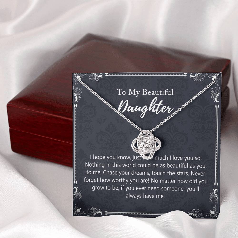 To My Beautiful Daughter Gift Necklaces Pendants, Father and Daughter Necklace Gift Luxury Necklace On Birthday, Anniversary Graduation Includes Gift Box Jewelry Gift For Girls Little Girl Necklace