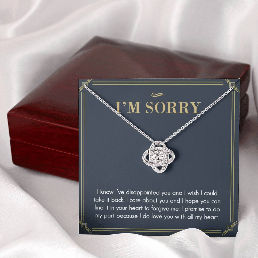 I'm Sorry Gift Necklace For Her, For Girlfriend, Soulmate, Please Forgive Me Gift Necklace, I'm Sorry Love Knot Necklace From Boyfriend, Husband - Love Knot Pendant Gift For Girlfriend, Soulmate