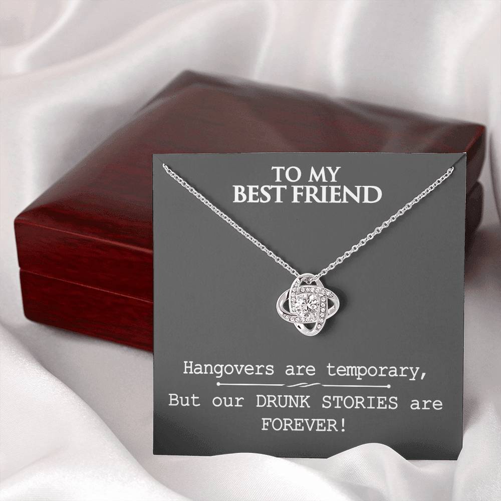 Gifts Necklace For Best Friend, To My Best Friend Love Knot Necklace From Friend, Best Friend Birthday Gift Necklace, Long Distance Best Friend Necklace, Best Friend Anniversary Jewelry Gift