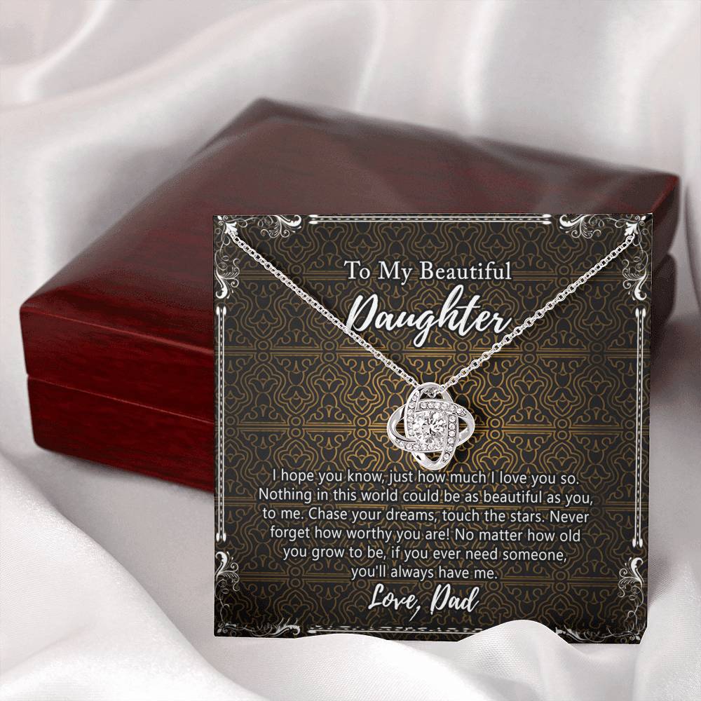 Daughter Gift Necklace, Father To My Beautiful Daughter Necklace From Dad, Jewelry Necklace Meaningful Pendant Personalized Necklace Gifts To Daughter, Father And Daughter Jewelry Gifts