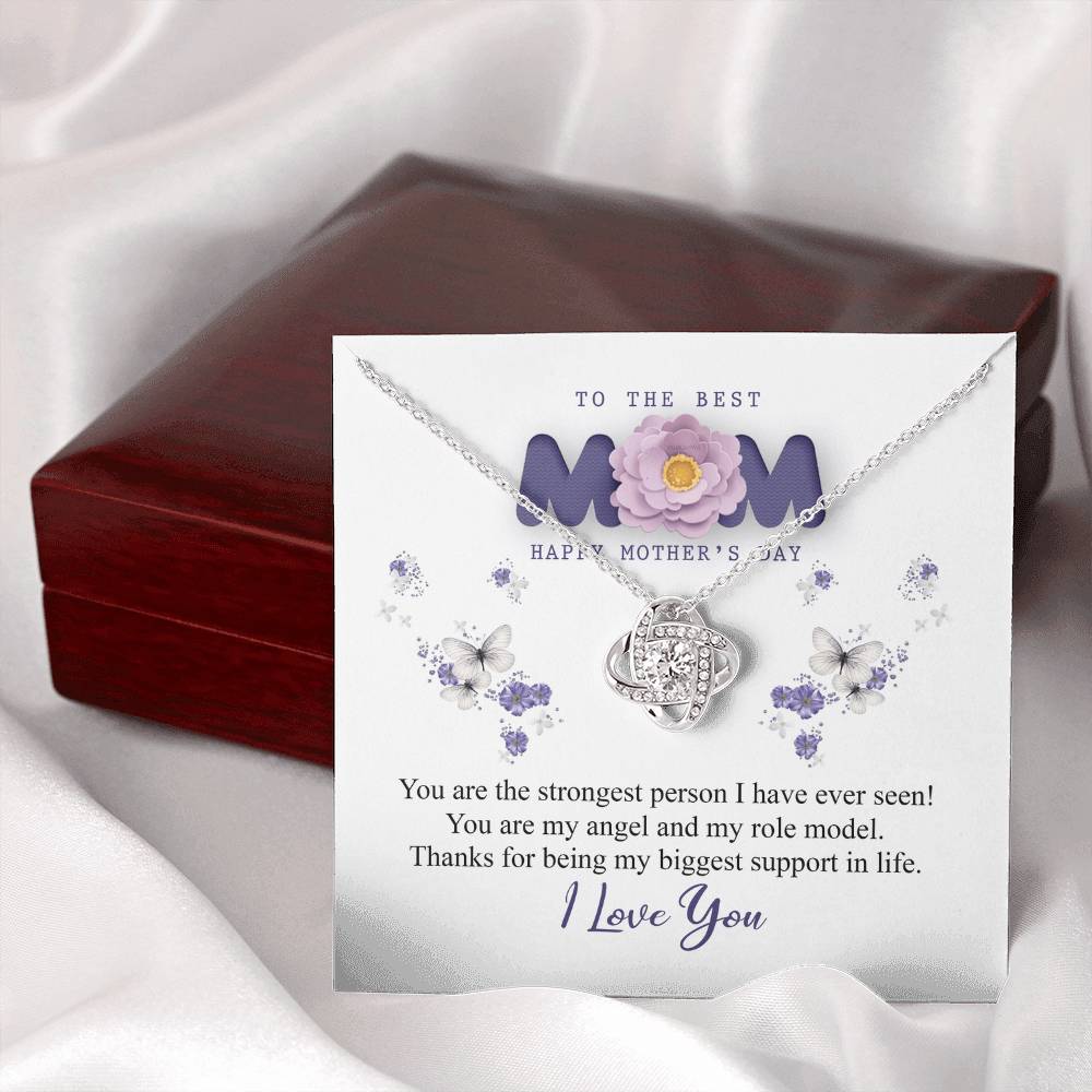 To The Best Mom Necklace From Daughter, Happy Mothers Day Necklace Gift For Mom, Mother And Daughter Love Knot Necklace Gift On Mother's Day Anniversary, Birthday Gift Christmas, Jewelry For Women