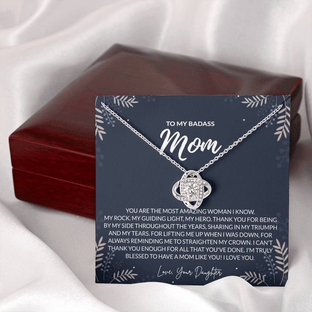 To my Badass Mom Necklace from Daughter Gift for Mother's Birthday Xmas Present
