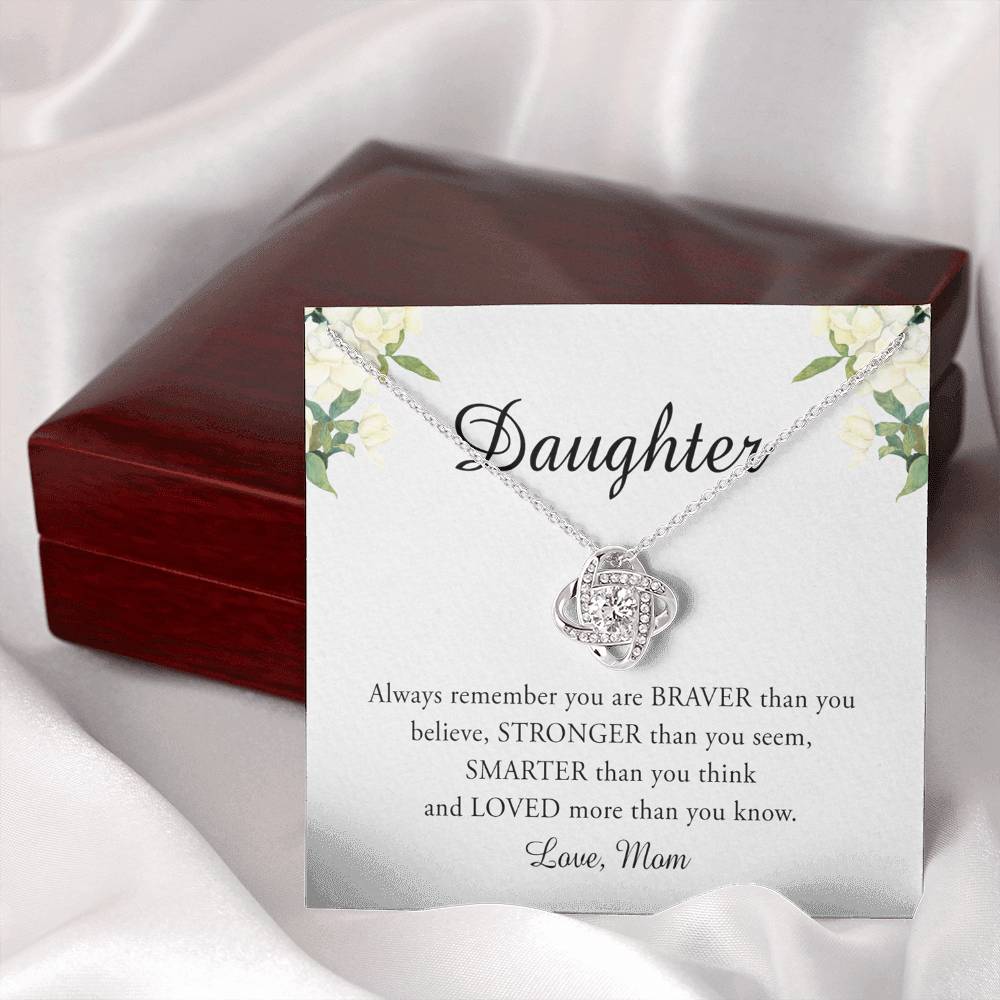 To My Daughter Necklace from Mom, Mother To Daughter Necklace Pendant Personalized Gift Necklace For Daughter On Birthday Gift Anniversary, Graduation Necklace Daughter Jewelry for Girls