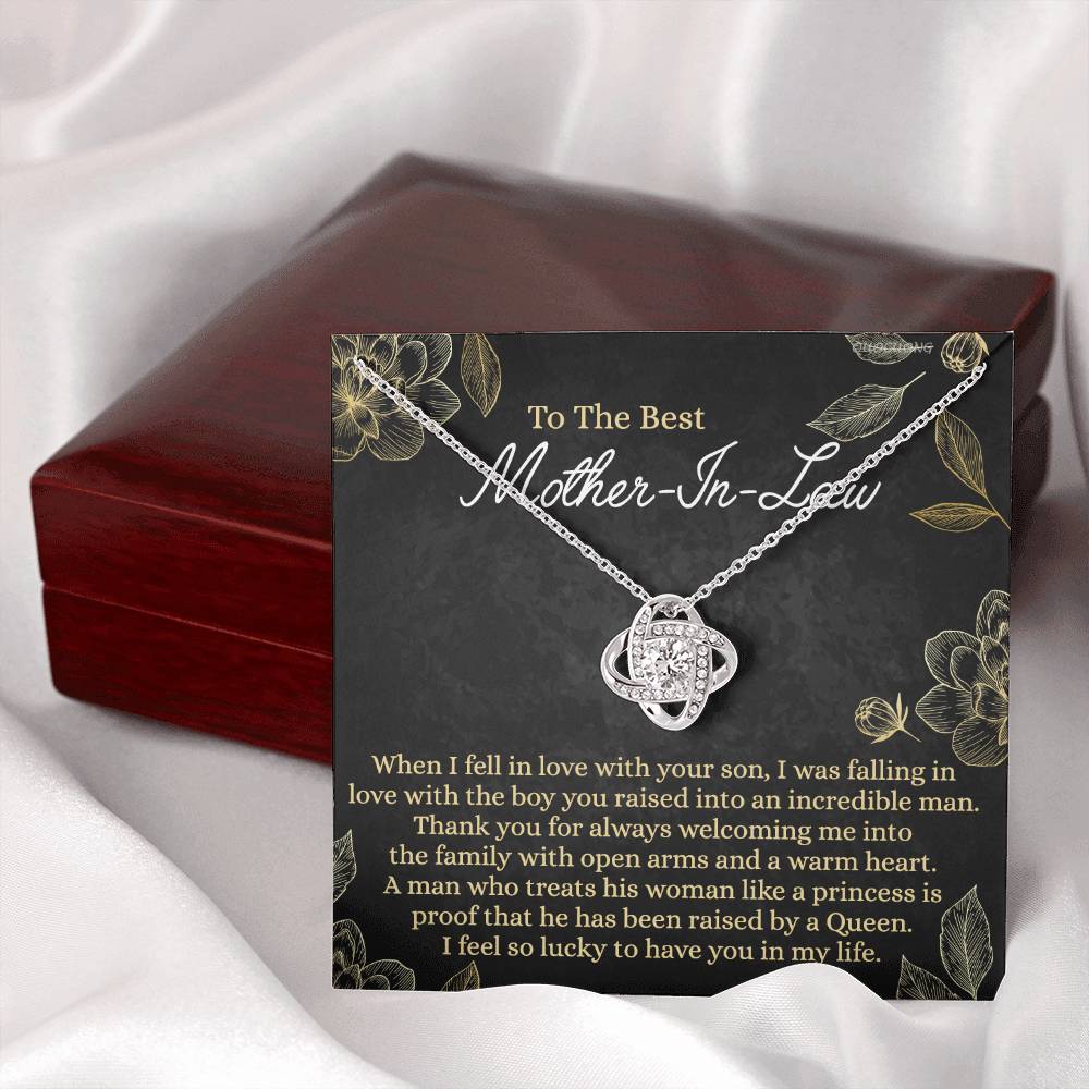 Mother In Law Gift Necklace, To The Best Mother In Law Love Knot Necklace From Daughter In Law, Jewelry Gift for Women, Mother In Law, Bonus Mom Gift Necklace, Mother-In-Law Gift Love Knot Pendant