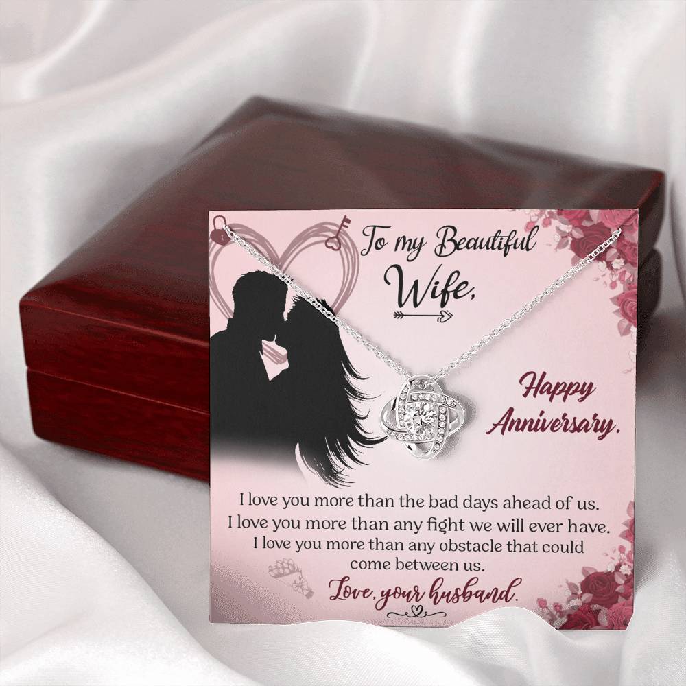 To My Beautiful Wife Necklace From Husband Valentines Day Necklace Gift For Wife Soulmate Gift Necklace Personalized Gift Jewelry For Women, Romantic Gift Necklace, Happy Anniversary Necklace