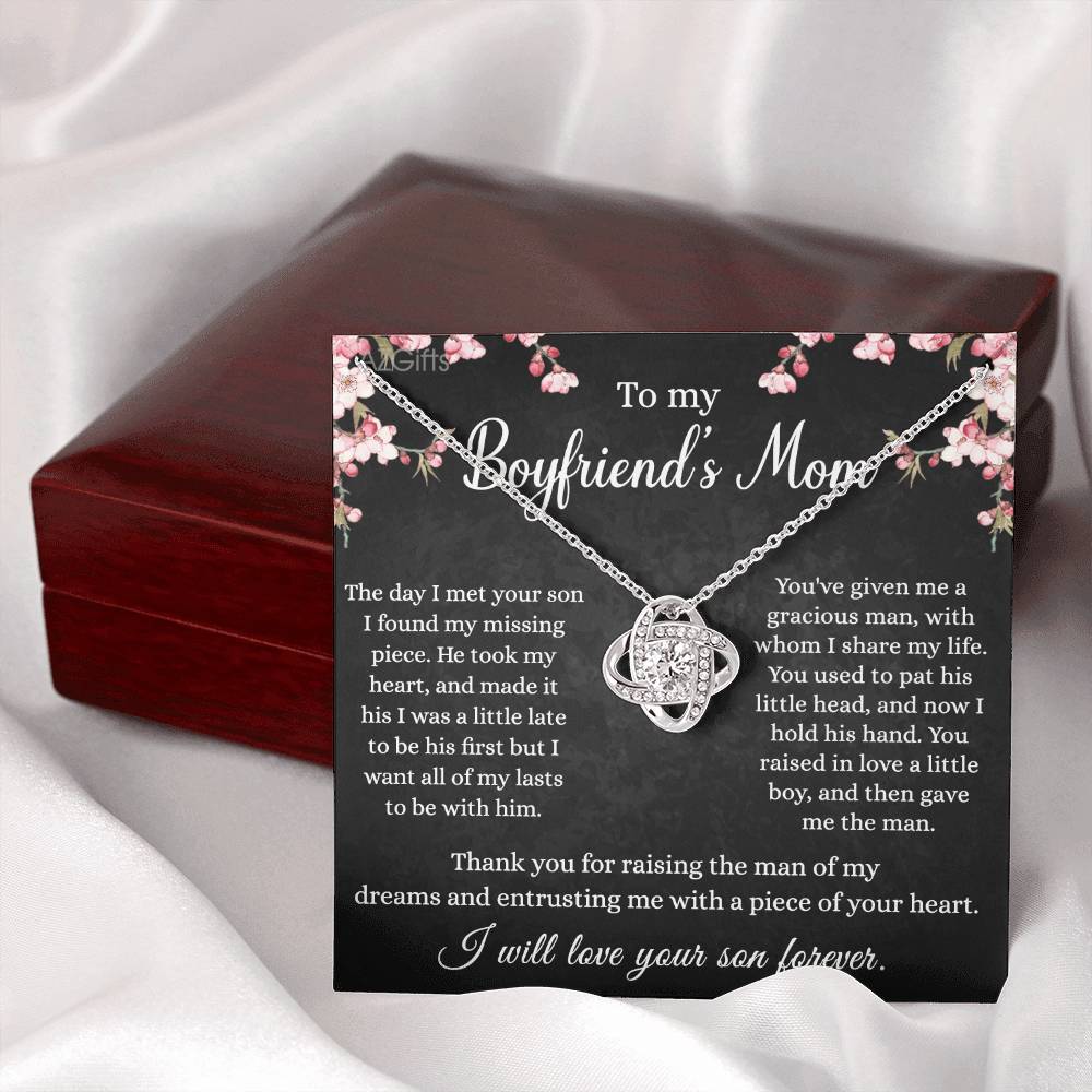 To My Boyfriend's Mom Necklace From Girlfriend, With Message Card And Box Gift For Her, Boyfriends Mom Gift Necklace, Gift for Bf Mom, Mothers Day Necklace For Boyfriends Mom From Girlfriend