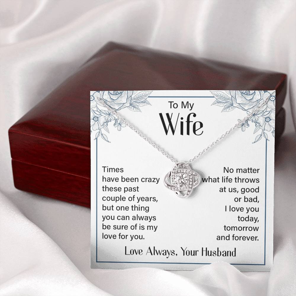 Love Always Your Husband Necklace, To My Wife Necklace From Husband, Future Wife Love Knot Necklace, Jewelry Gift For Women, Badass Wife My Love For You Gift Necklace Soulmate Gift Love Knot Pendant