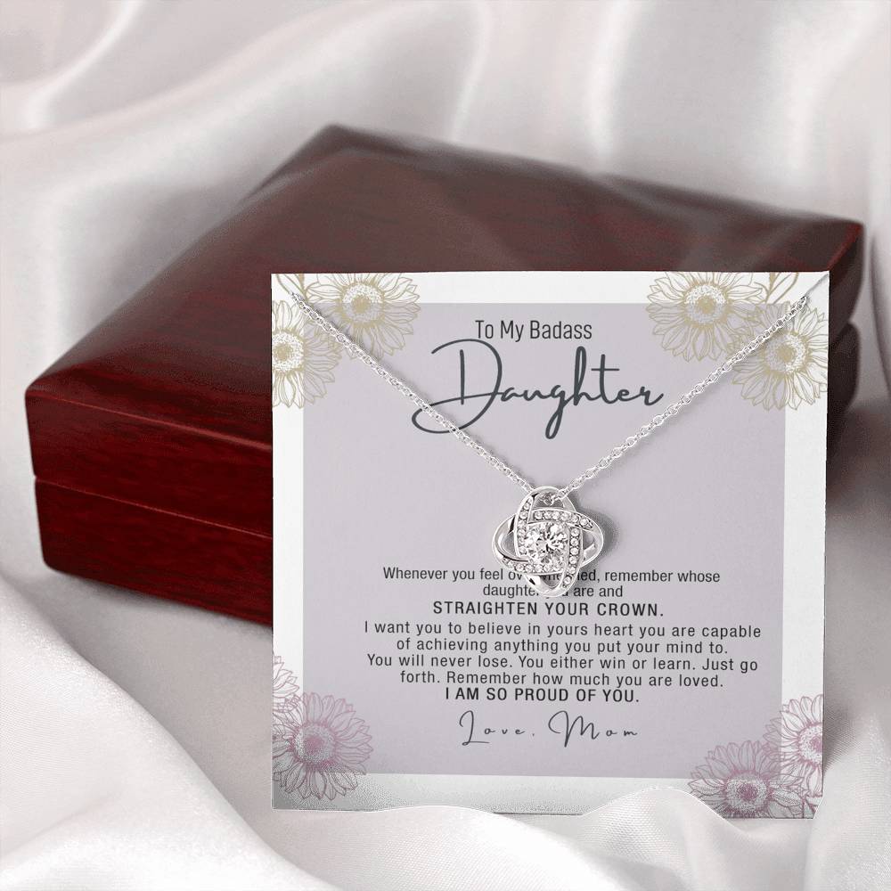 Daughter Gift Necklace From Mom, To My Badass Daughter Necklace From Mom, Birthday Gifts, Graduation Gifts For Daughter Gifts From Mom, Necklace To Daughter From Father Jewelry Gift For Girls