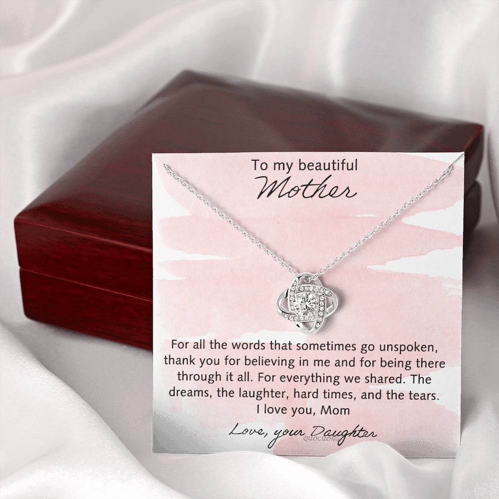 To My Beautiful Mother Necklace From Daughter, Happy Mother's Day Necklace Gift For Mother, Necklace Gift For Mother On Mothers Day, Anniversary Birthday Gift For Beautiful Mother Gift Necklace