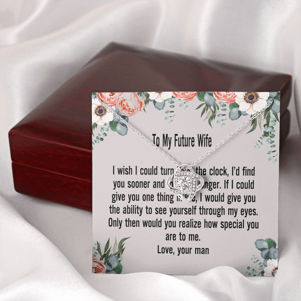 Gift For Wife Necklace, To My Future Wife Necklace From Husband, Wife Love Knot Necklace, Jewelry Gift For Women, Badass Wife Gift Necklace, Future Wife Gift Necklace Soulmate Gift Love Knot Pendant