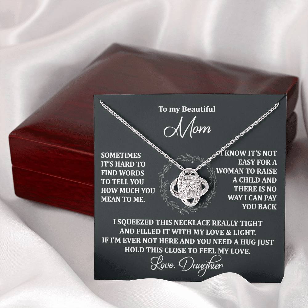 To My Beautiful Mom Necklace Gift From Daughter, Jewelry For Women Pay you Back