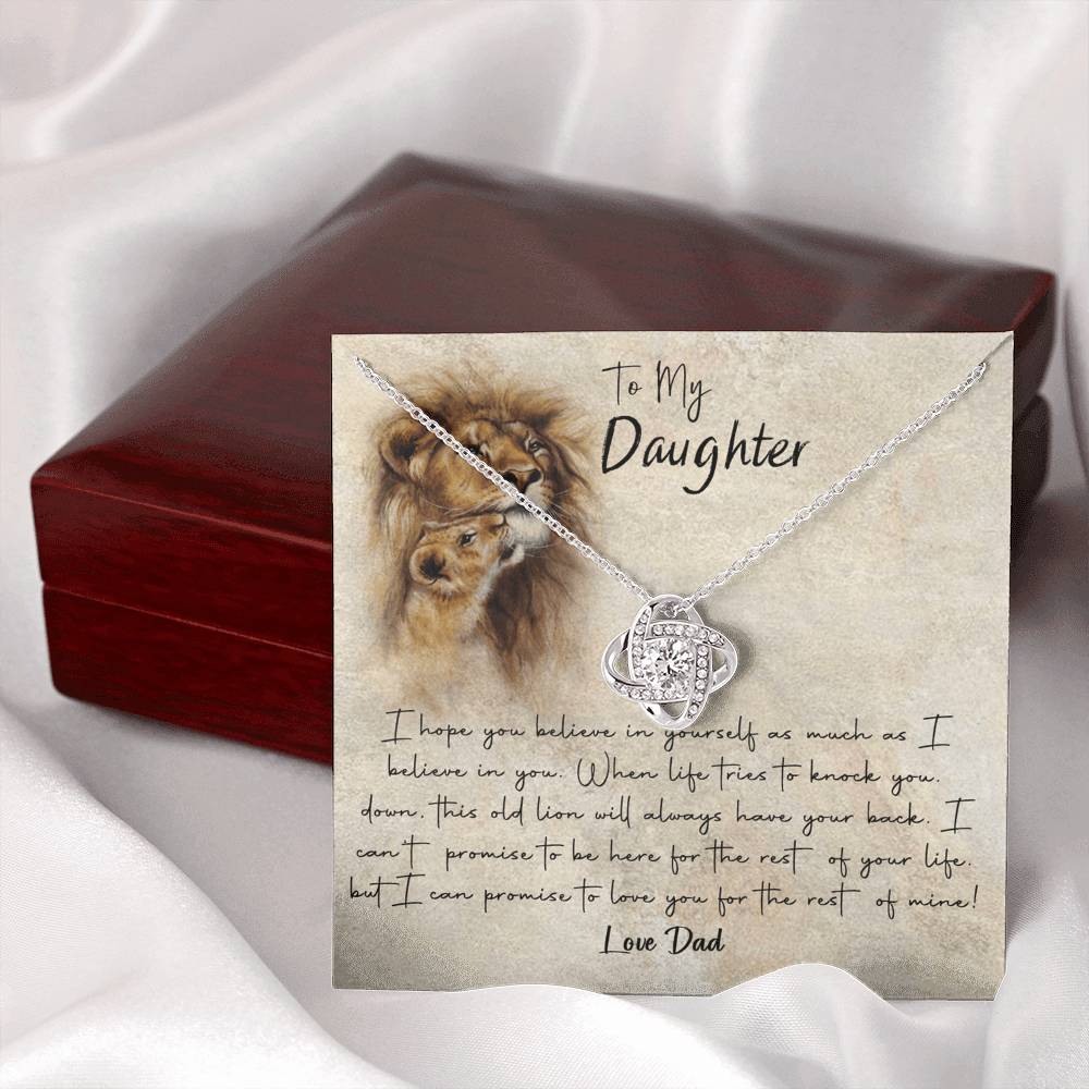 Lion To My Daughter Gift Necklace I Hope You Believe in Yourself Pendant, Dad and Daughter Necklace, Lion Daughter Gift Pendant Necklaces styles Jewelry Gift For Girls, Little Girl Necklace