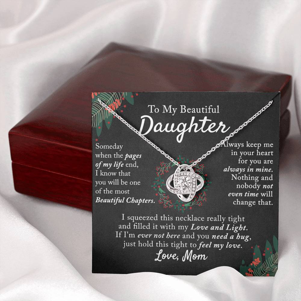 To My Beautiful Daughter Necklace, Gift From Mom To Daughter, The Love Knot Necklace, Graduation Gift, Birthday Gift, Mothers Day Necklace Birthday Gift, Jewelry Gift For Girls, Little Girl