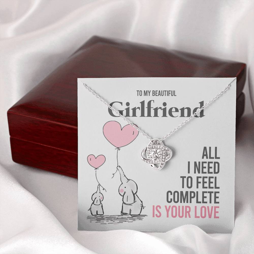 To My Girlfriend Gift Necklace Romantic Girlfriend Birthday Gifts for Girlfriend From Boyfriend, Husband, Girlfriend Gift Necklace - Jewelry Gift For Girls, Love Knot Pendant Gift For Girlfriend