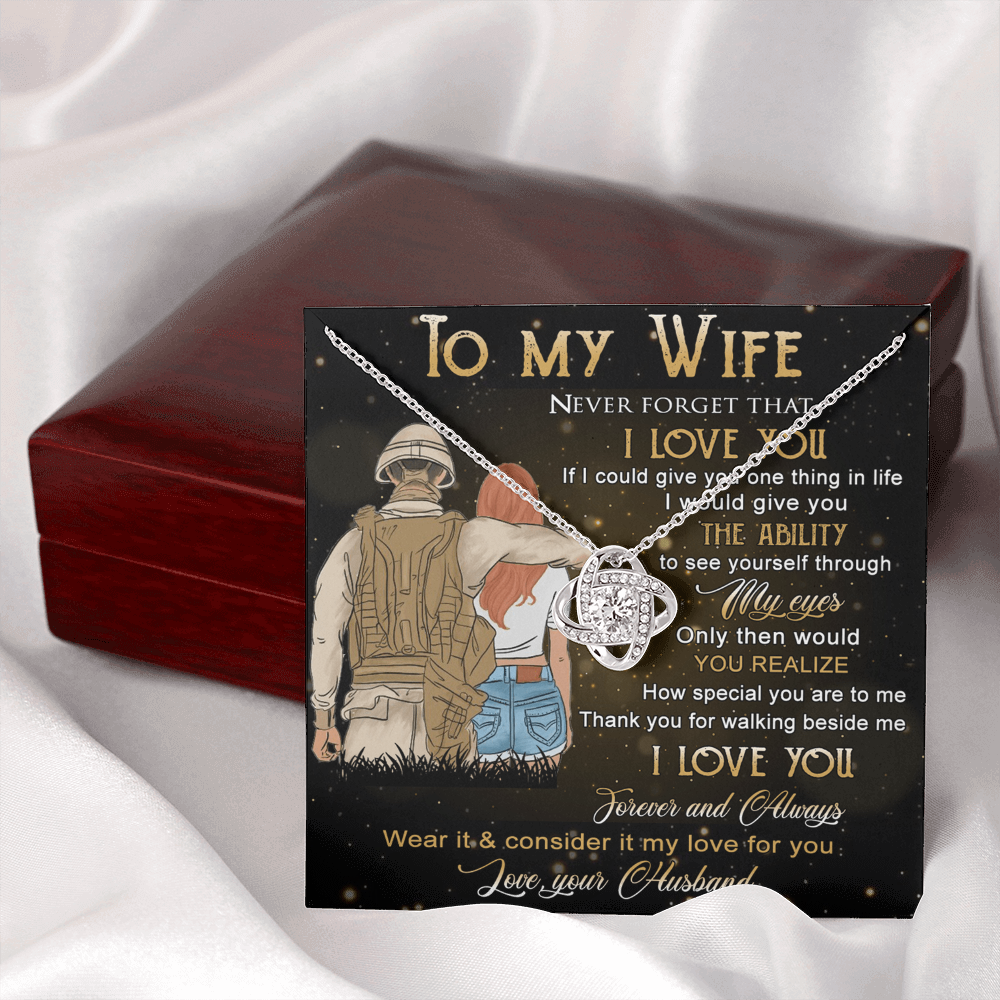 Soldier Necklace Husband To Wife - To My Wife Necklace Gift From Husband On Anniversary, Army Gift Necklace, Military Gift For Wife, Never Forget Necklace Gift For Wife, Jewelry Gift For Women