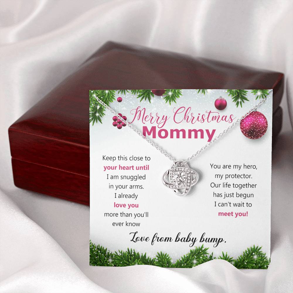 Mommy To Be Merry Christmas Present Necklace From Baby Bump First time mommy