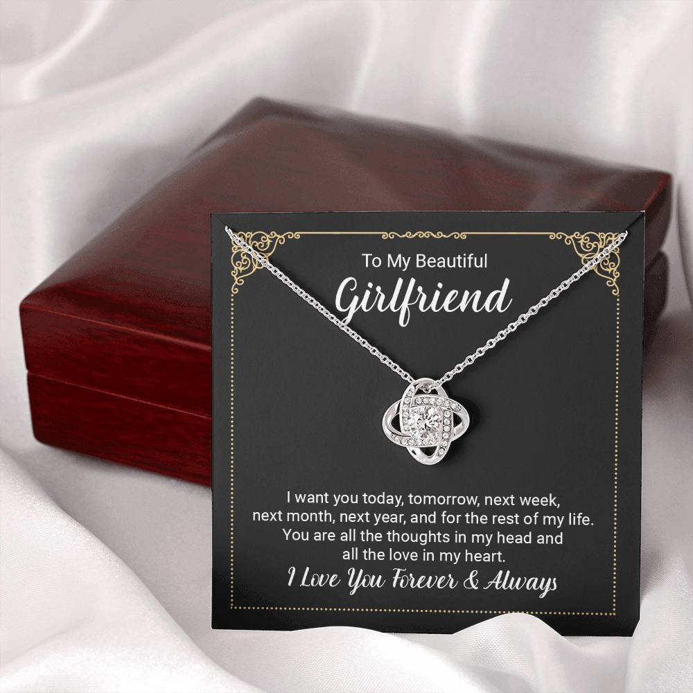 To My Beautiful Girlfriend Necklace From Boyfriend On Christmas, Birthday Gifts