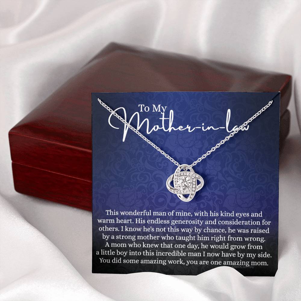 Happy Mother's Day Necklace - To My Mother In Law Love Knot Necklace From Son This Wonderful Man Of Mine, Mother In Law And Son In Law Gift Necklace Gift For Amazing Mom Jewelry Gift For Women