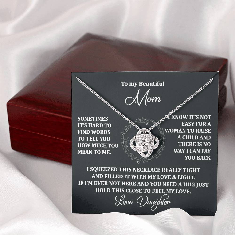 To My Beautiful Mom Necklace Gift From Daughter, Jewelry For Women Pay you Back