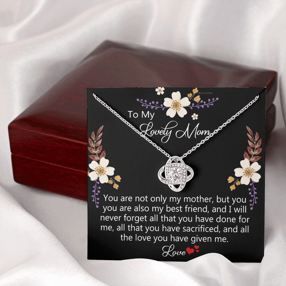 Lovely Mom Necklace, To My Mom Necklace From Daughter Gift For Mom On Birthday Gift Anniversary, Mother' Day Wedding Day Necklace Gift For Mom, Lovely Mom Jewelry Gift For Women, Mom Gift Necklace